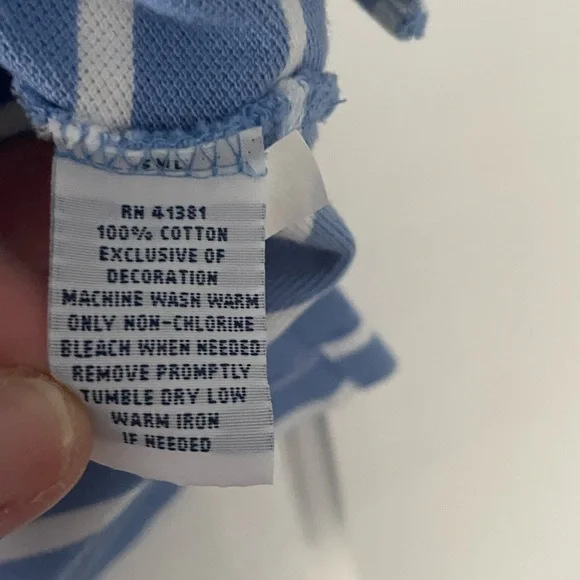 Polo by Ralph Lauren Light Blue and White Striped Polo Shirt - Picture 4 of 5
